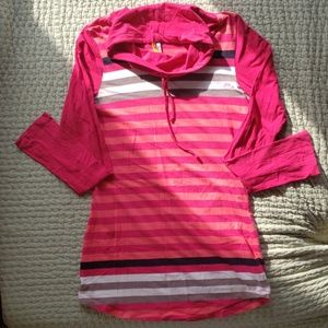 Pink and orange striped Lole top